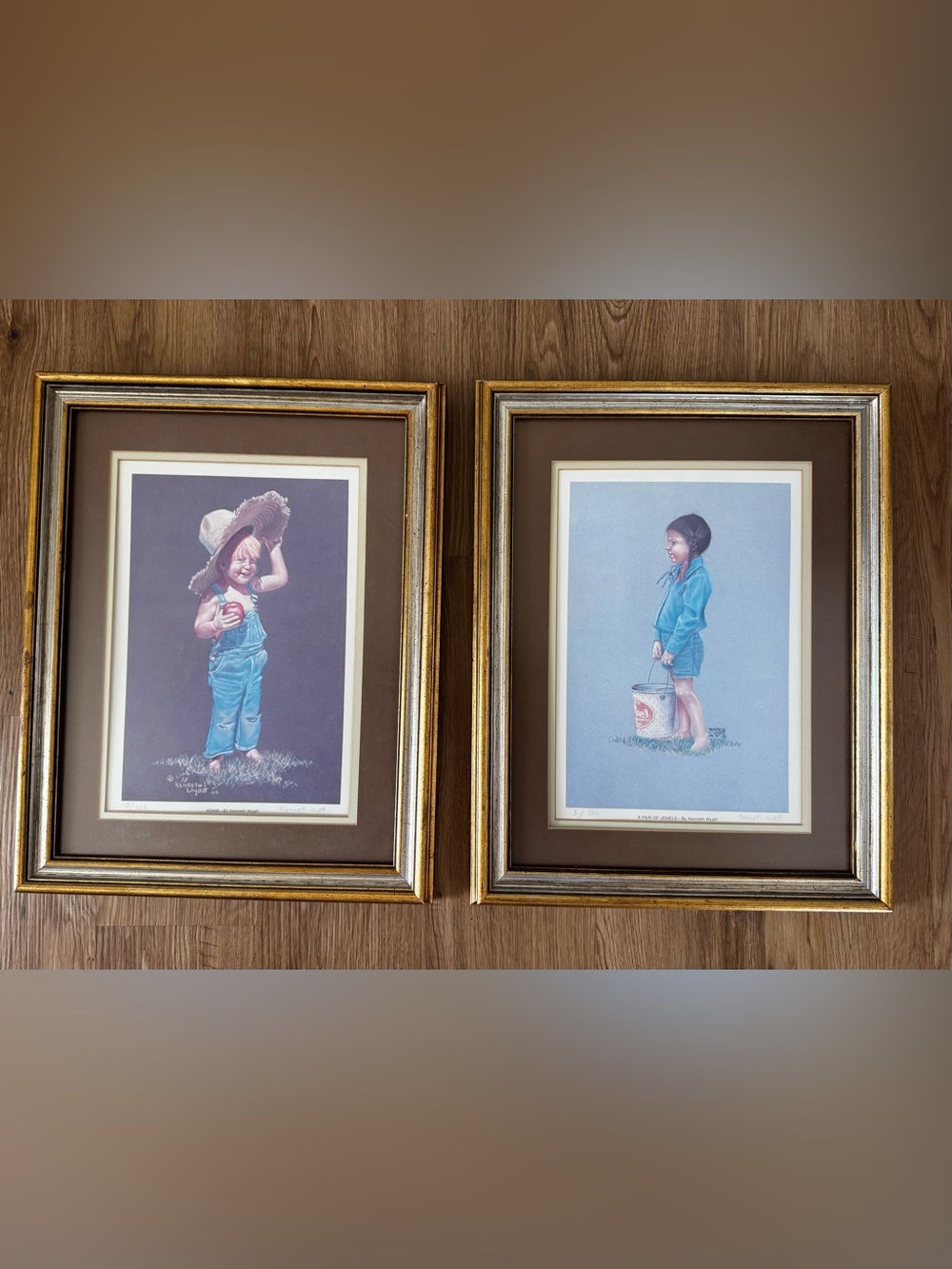 Vintage Kenneth Wyatt Signed Limited Edition Prints - boy and girl